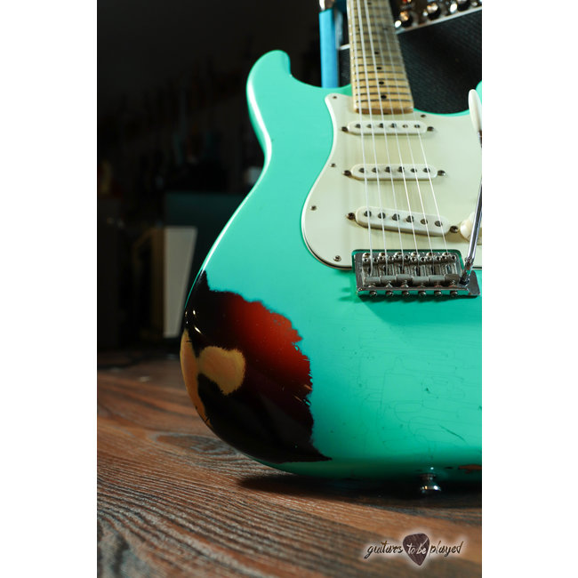 Mario Martin Guitars Alder S-Style w/ Porter 1960’s Pickups – Seafoam Over 3TSB