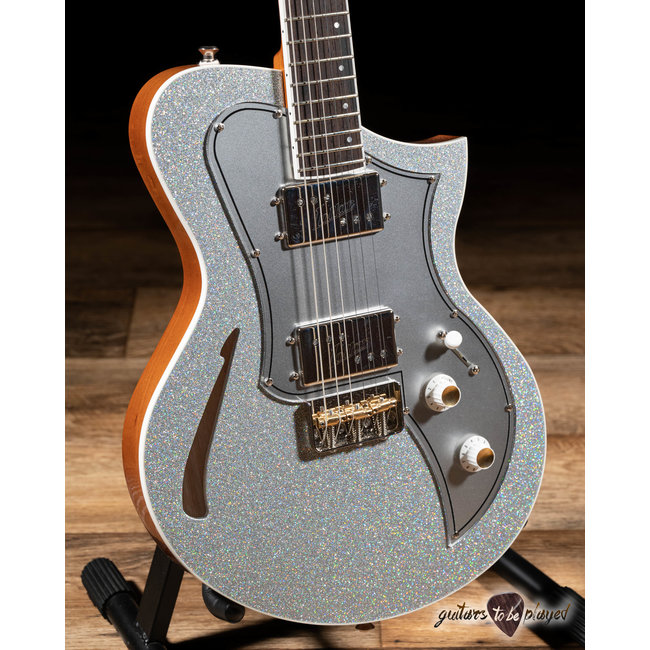 Kauer Korona Supreme Thinline Guitar w/ Lollar Regals – Rainbow Trout Silver