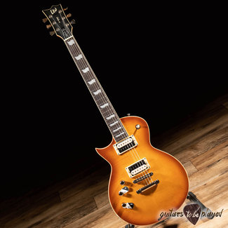 ESP LTD ESP LTD Deluxe EC-1000T LH Left-Handed Flame Top Guitar – Honey Burst Satin