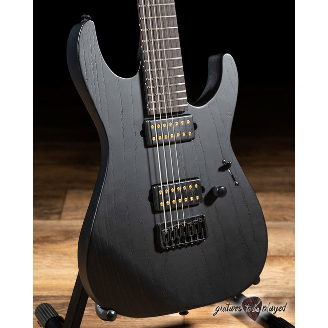 ESP LTD AW-7B Alex Wade Signature Baritone w/ Case – Open Grain Black Satin