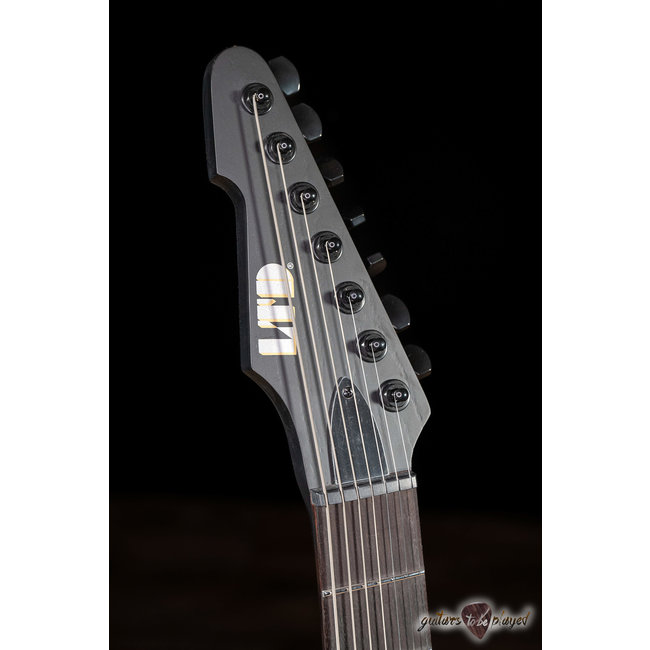 ESP LTD AW-7B Alex Wade Signature Baritone w/ Case – Open Grain Black Satin