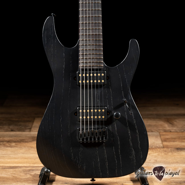 ESP LTD AW-7B Alex Wade Signature Baritone w/ Case – Open Grain Black Satin