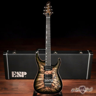 ESP ESP Horizon FR CTM Burl Top Floyd Rose Guitar w/ Case – See Thru Black Burst