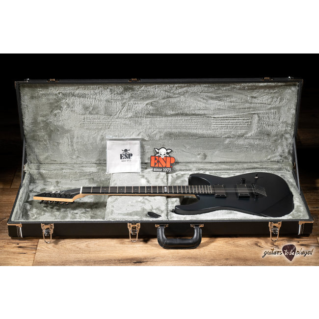 ESP E-II JL-1 Jeff Ling Signature M-II NT Guitar w/ Case – Black Satin