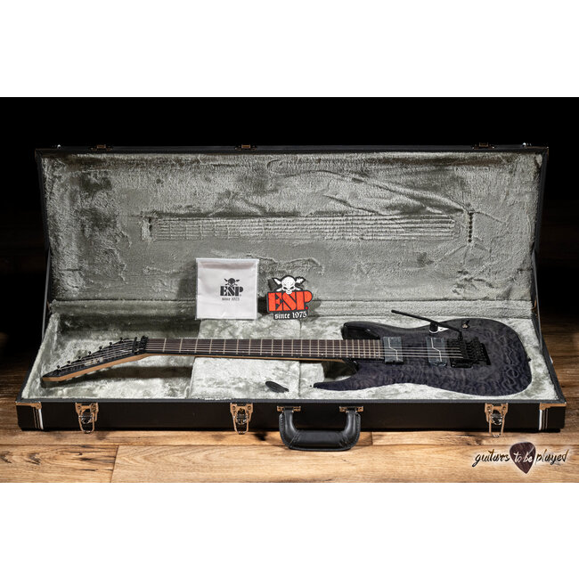 ESP LTD BUZ-7 Buz McGrath 7-String Floyd Rose Guitar w/ Case – See Thru Black