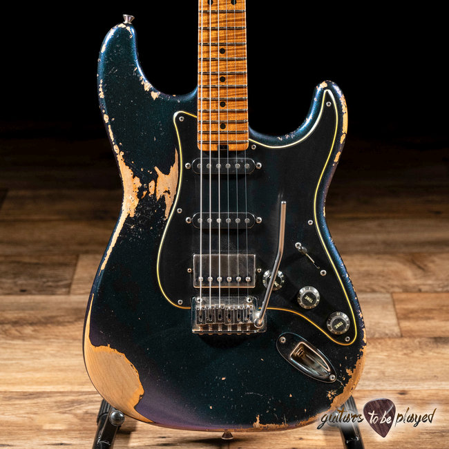 Shabat Lynx HSS Alder S-Style w/ Flame Roasted Maple – Cosmic Blue