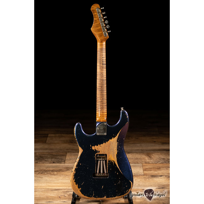 Shabat Lynx HSS Alder S-Style w/ Flame Roasted Maple – Cosmic Blue