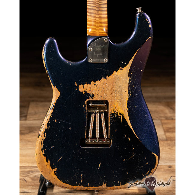 Shabat Lynx HSS Alder S-Style w/ Flame Roasted Maple – Cosmic Blue