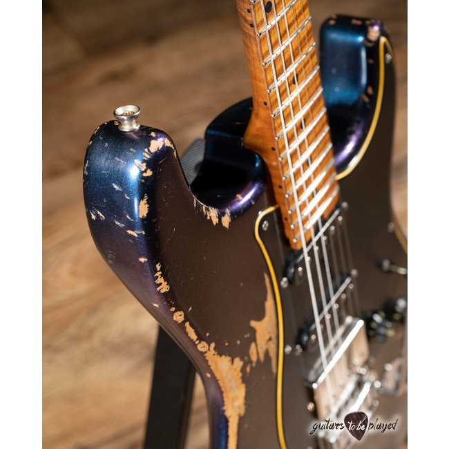 Shabat Lynx HSS Alder S-Style w/ Flame Roasted Maple – Cosmic Blue