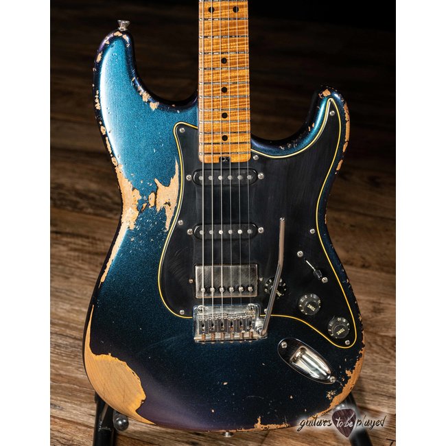 Shabat Lynx HSS Alder S-Style w/ Flame Roasted Maple – Cosmic Blue
