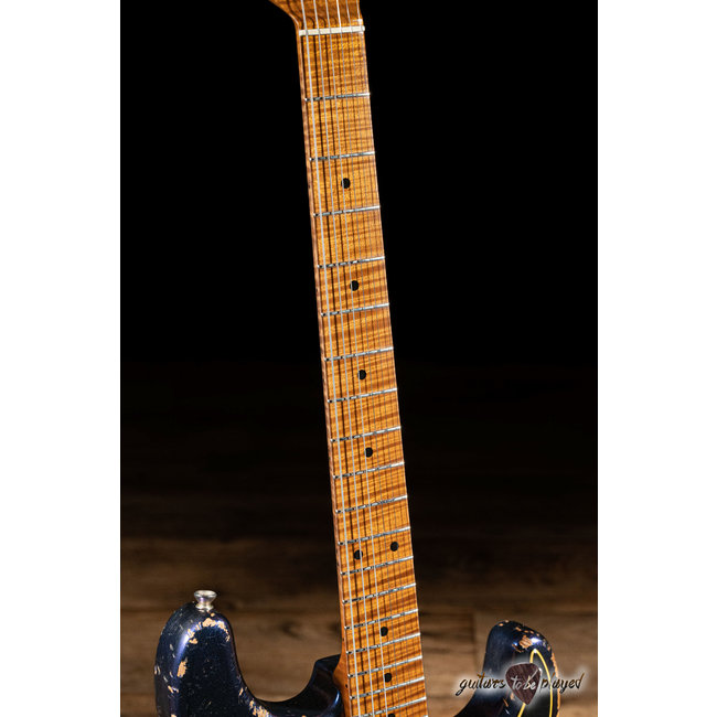 Shabat Lynx HSS Alder S-Style w/ Flame Roasted Maple – Cosmic Blue