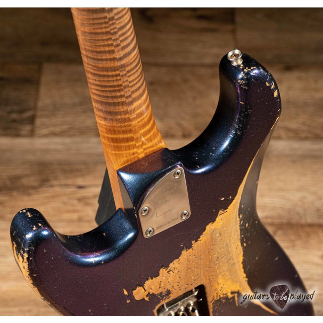 Shabat Lynx HSS Alder S-Style w/ Flame Roasted Maple – Cosmic Blue