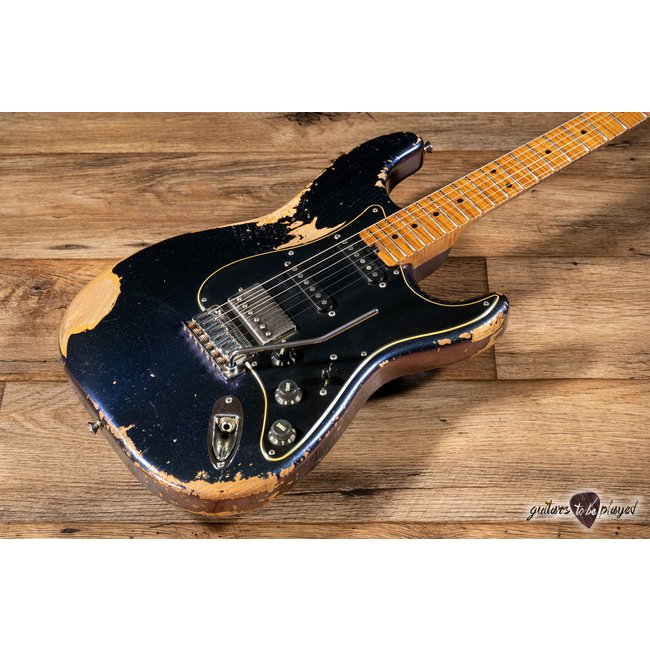 Shabat Lynx HSS Alder S-Style w/ Flame Roasted Maple – Cosmic Blue