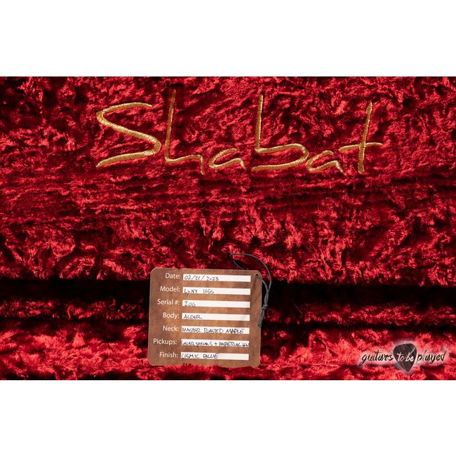 Shabat Lynx HSS Alder S-Style w/ Flame Roasted Maple – Cosmic Blue