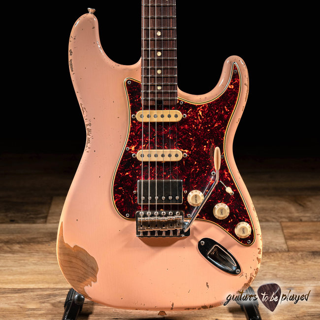Shabat Lynx HSS Alder S-Style w/ Flame Roasted Maple & Rosewood – Shell Pink