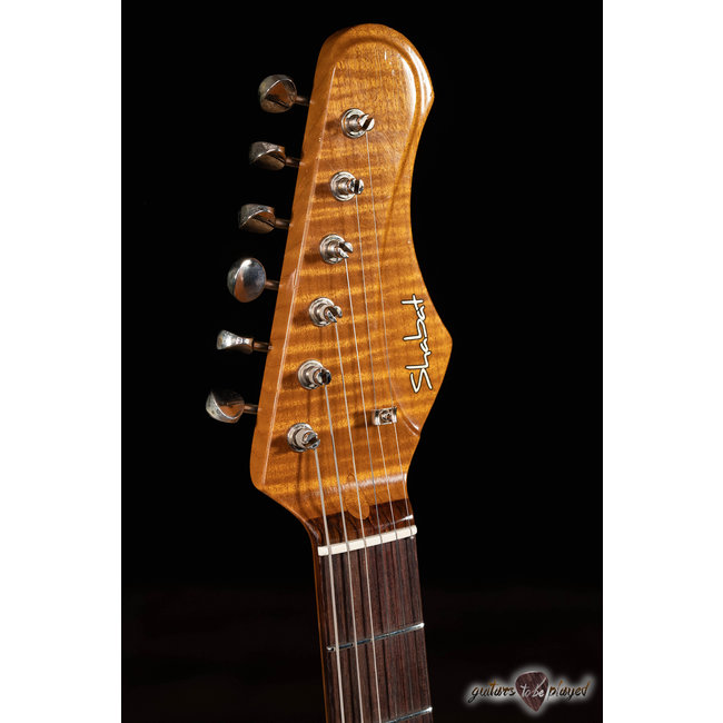 Shabat Lynx HSS Alder S-Style w/ Flame Roasted Maple & Rosewood – Shell Pink