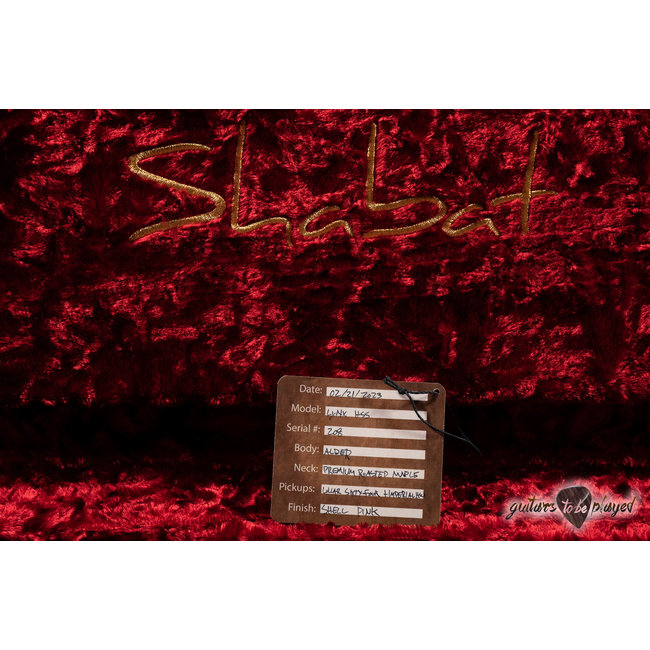 Shabat Lynx HSS Alder S-Style w/ Flame Roasted Maple & Rosewood – Shell Pink