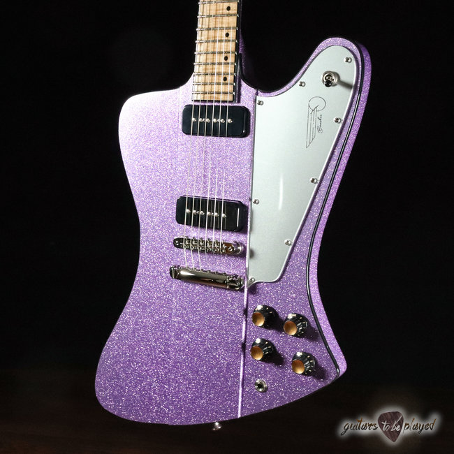 Kauer Banshee Flame Maple Fretboard P-90 Guitar – Amethyst Purple Flake