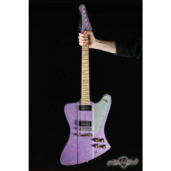 Kauer Banshee Flame Maple Fretboard P-90 Guitar – Amethyst Purple Flake