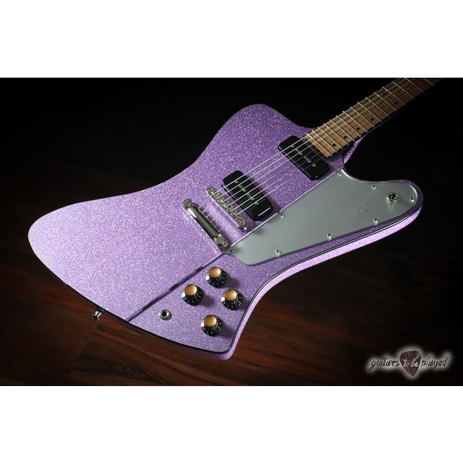 Kauer Banshee Flame Maple Fretboard P-90 Guitar – Amethyst Purple Flake