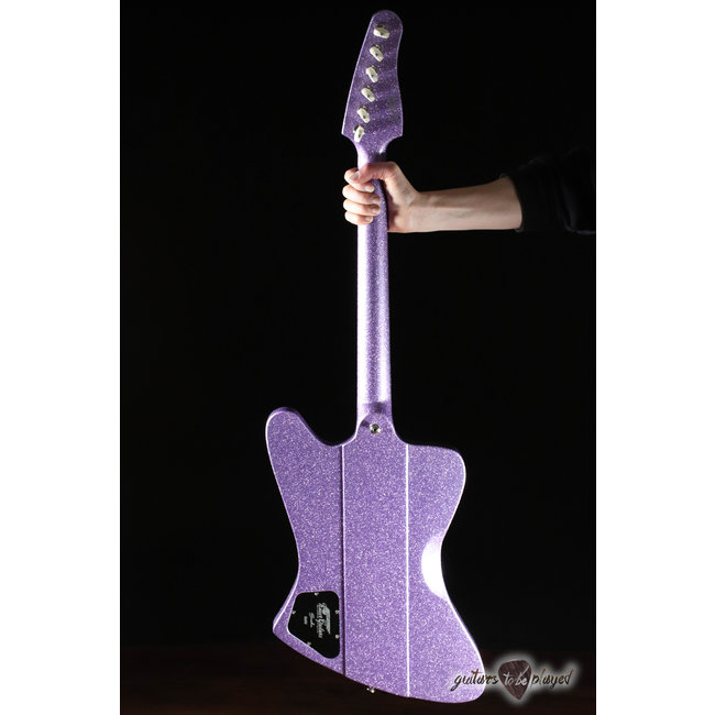 Kauer Banshee Flame Maple Fretboard P-90 Guitar – Amethyst Purple Flake