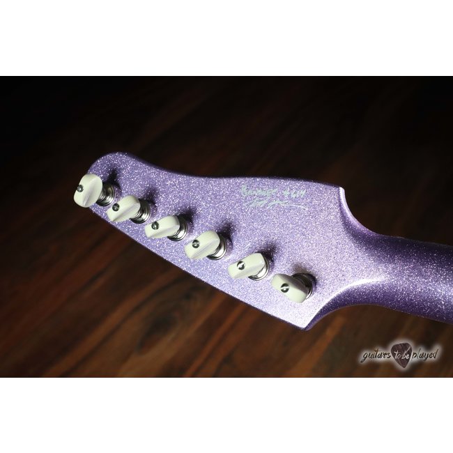 Kauer Banshee Flame Maple Fretboard P-90 Guitar – Amethyst Purple Flake