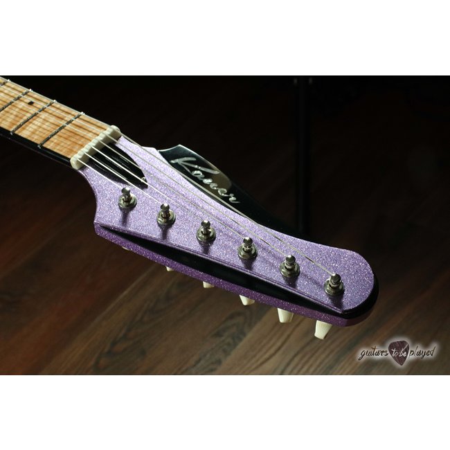 Kauer Banshee Flame Maple Fretboard P-90 Guitar – Amethyst Purple Flake