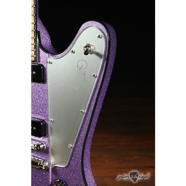 Kauer Banshee Flame Maple Fretboard P-90 Guitar – Amethyst Purple Flake