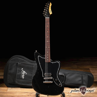 Fano Guitars Fano JM6 Oltre Single Pickup Lollar Firebird Guitar w/ Gigbag – Bull Black
