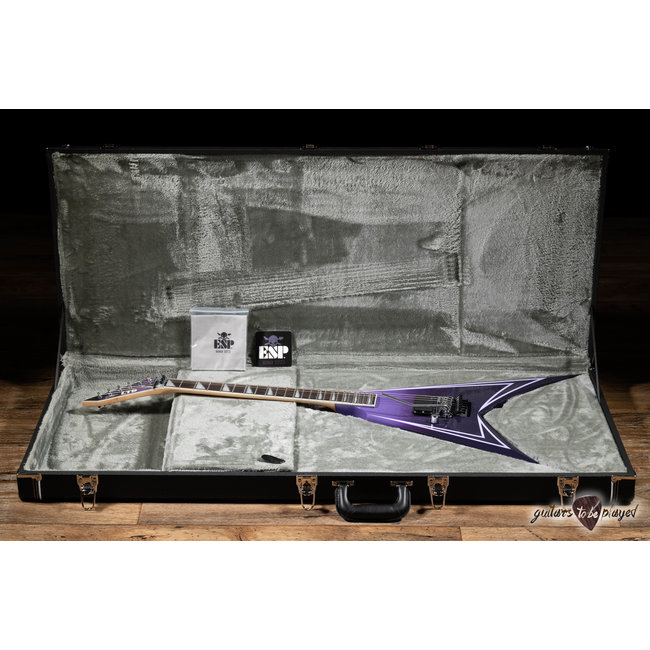 ESP LTD Alexi Hexed LH Floyd Rose Left-Handed & Case – Purple Fade w/ Pinstripes
