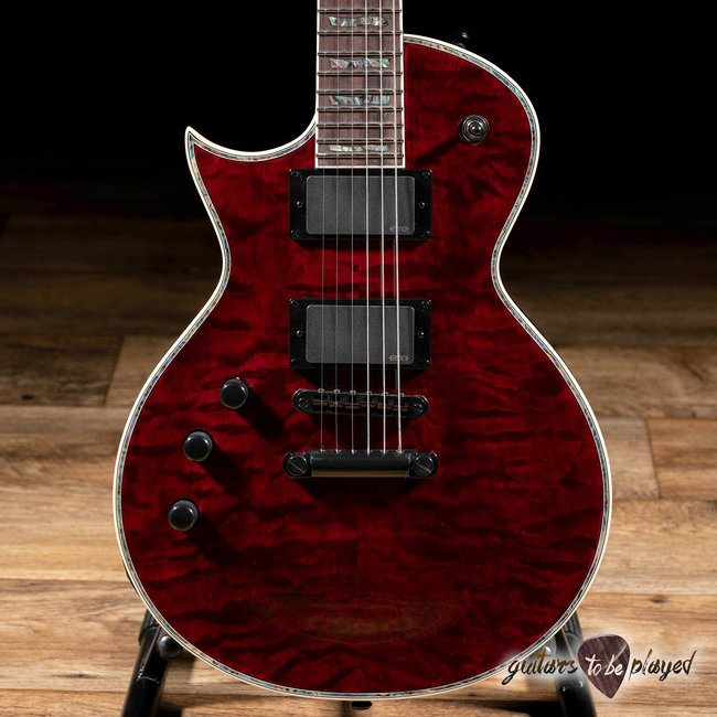 ESP LTD EC-1000 LH Quilted Maple EMG Left-Handed Guitar – See Thru Black Cherry