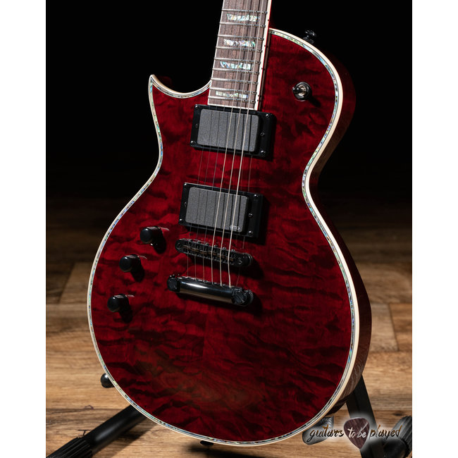 ESP LTD EC-1000 LH Quilted Maple EMG Left-Handed Guitar – See Thru Black Cherry