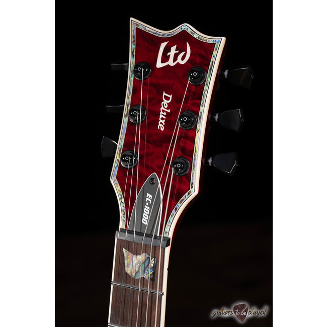 ESP LTD EC-1000 LH Quilted Maple EMG Left-Handed Guitar – See Thru Black Cherry