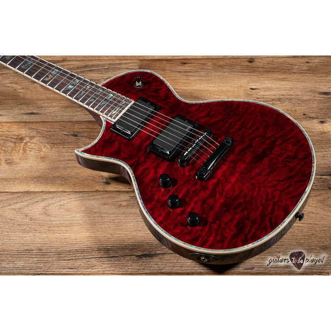 ESP LTD EC-1000 LH Quilted Maple EMG Left-Handed Guitar – See Thru Black Cherry