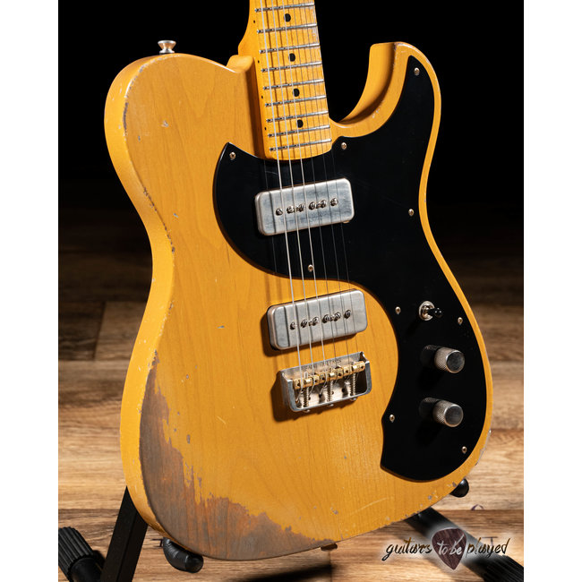 Fano TC6 Oltre P-90 “Blackguard” T-Style Guitar w/ Gigbag - Butterscotch Blonde