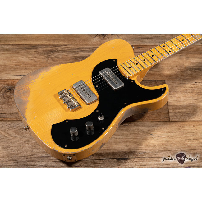 Fano TC6 Oltre P-90 “Blackguard” T-Style Guitar w/ Gigbag - Butterscotch Blonde