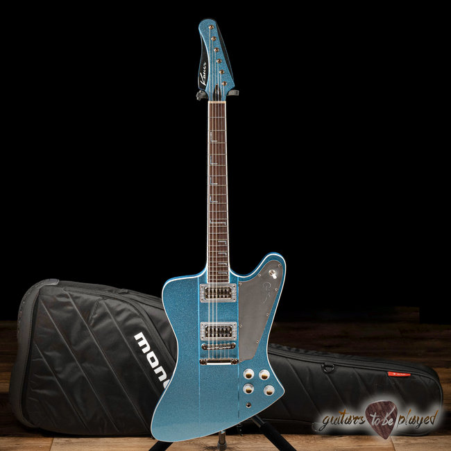 Kauer Banshee Mahogany Guitar w/ TV Jones PowerTrons – Blue Sky Flake