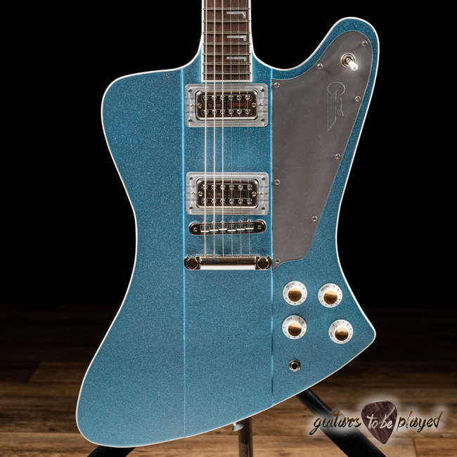 Kauer Banshee Mahogany Guitar w/ TV Jones PowerTrons – Blue Sky Flake