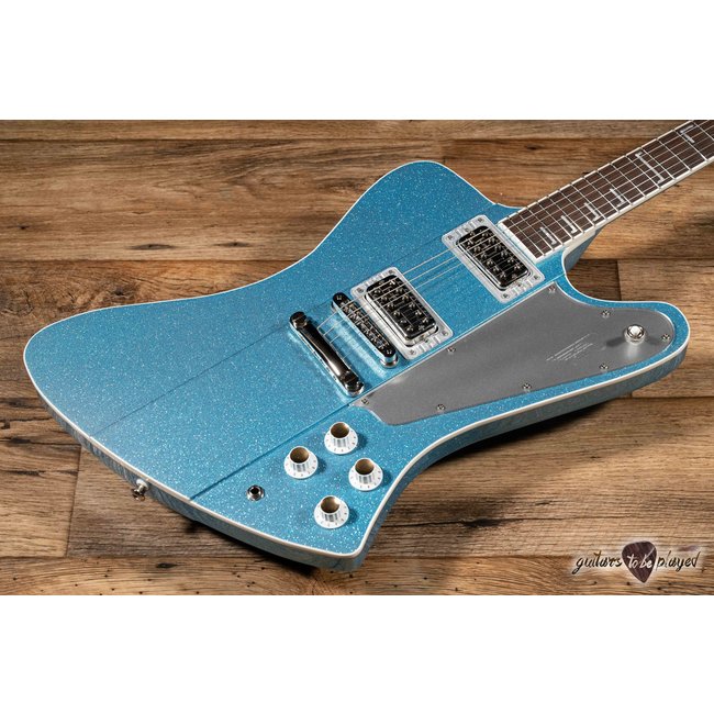 Kauer Banshee Mahogany Guitar w/ TV Jones PowerTrons – Blue Sky Flake