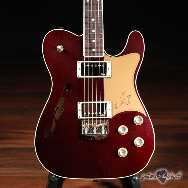 Elliott Raven Standard Spruce Top Semi-Hollow Guitar – Ruby Red Slipper