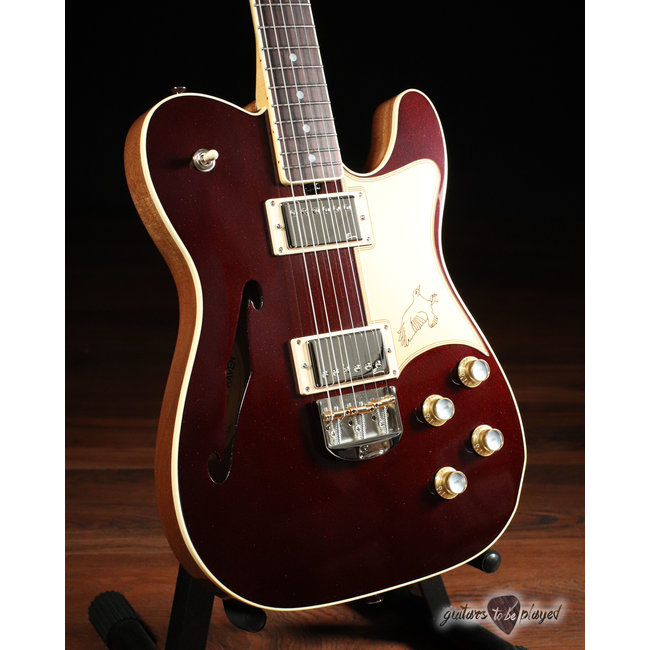 Elliott Raven Standard Spruce Top Semi-Hollow Guitar – Ruby Red Slipper