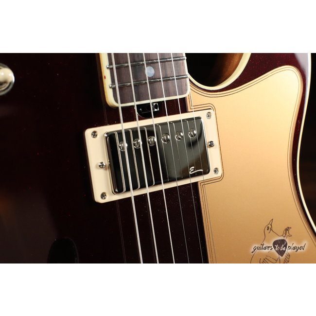 Elliott Raven Standard Spruce Top Semi-Hollow Guitar – Ruby Red Slipper
