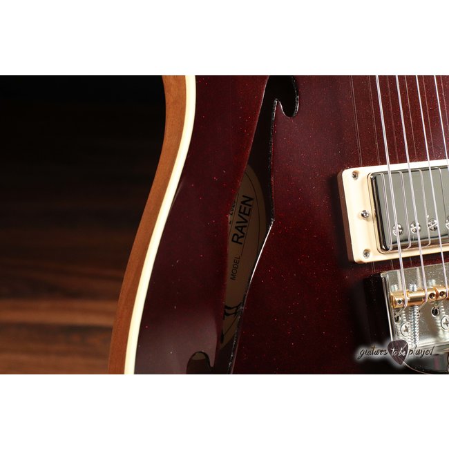 Elliott Raven Standard Spruce Top Semi-Hollow Guitar – Ruby Red Slipper