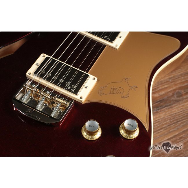 Elliott Raven Standard Spruce Top Semi-Hollow Guitar – Ruby Red Slipper