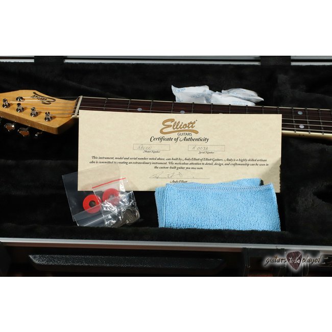 Elliott Raven Standard Spruce Top Semi-Hollow Guitar – Ruby Red Slipper