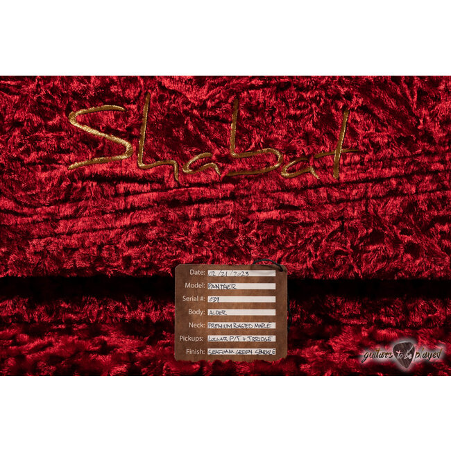 Shabat Panther PJ Bass w/ Roasted Neck, Blocks & Binding – Seafoam Green Sparkle