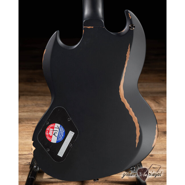 ESP LTD Volsung Lars Frederiksen Guitar w/ Case – Distressed Black Satin