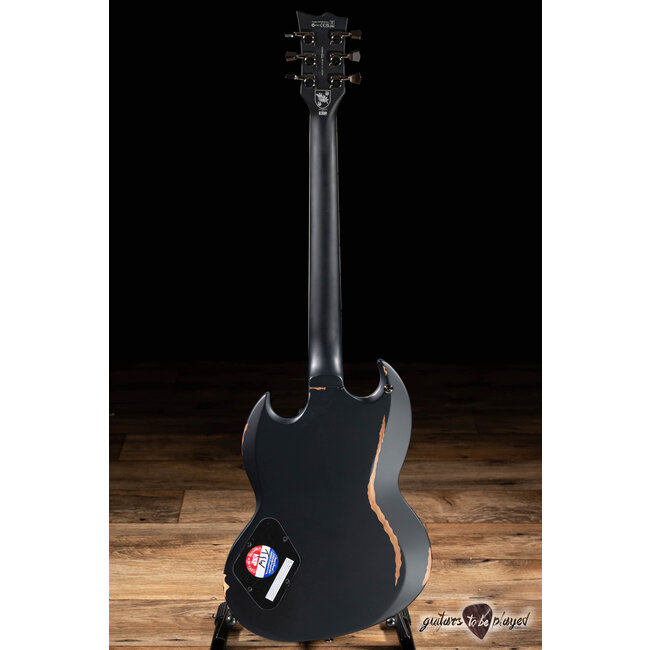 ESP LTD Volsung Lars Frederiksen Guitar w/ Case – Distressed Black Satin