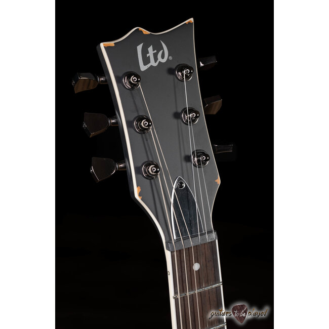 ESP LTD Volsung Lars Frederiksen Guitar w/ Case – Distressed Black Satin