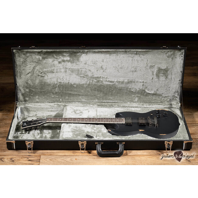 ESP LTD Volsung Lars Frederiksen Guitar w/ Case – Distressed Black Satin